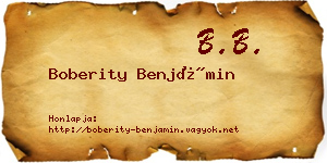 Boberity Benjámin névjegykártya